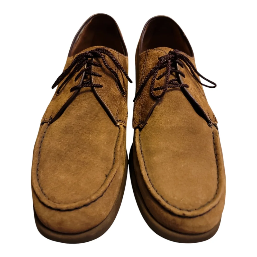 Hush Puppies oxford suede light brown vintage 10 mens moc toe